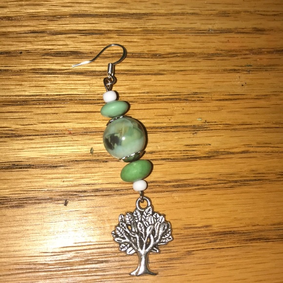 Gemstone Tree charm earrings - Picture 2 of 2